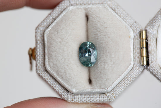.97ct oval blue teal grey sapphire
