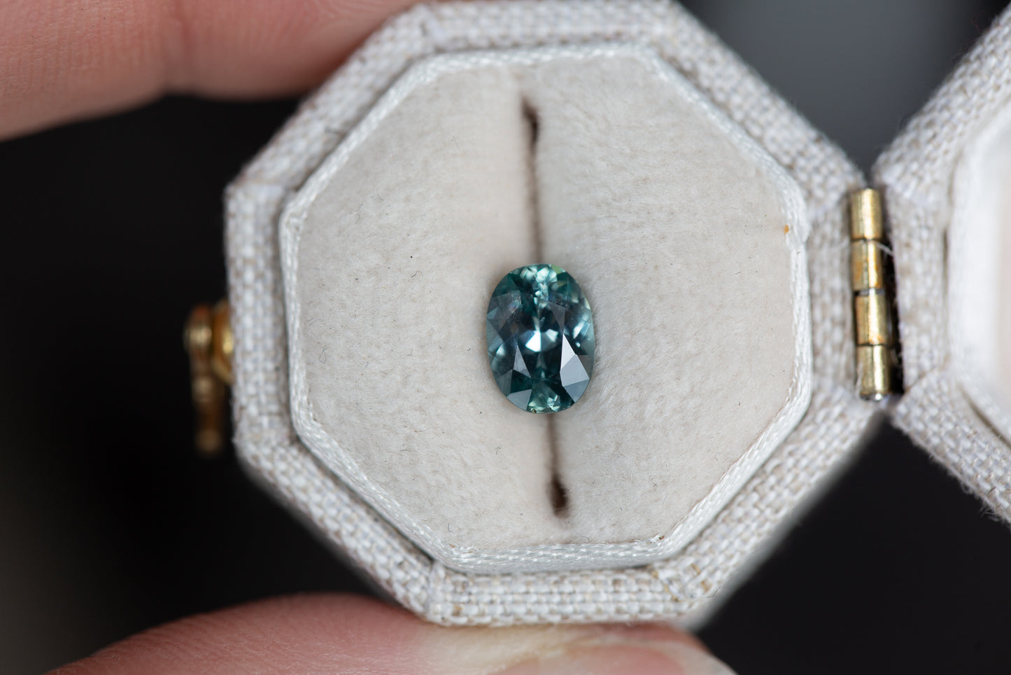 .97ct oval blue teal grey sapphire