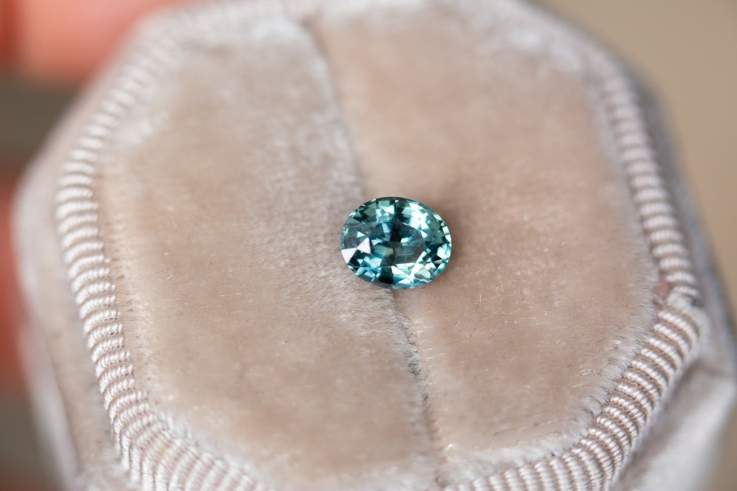 1.34ct oval blue green sapphire