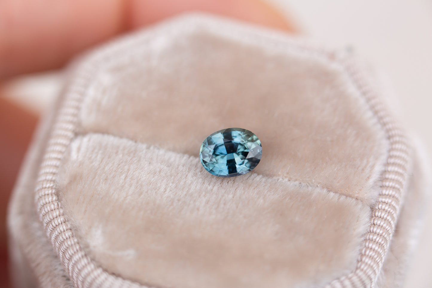 1.11ct oval blue green sapphire