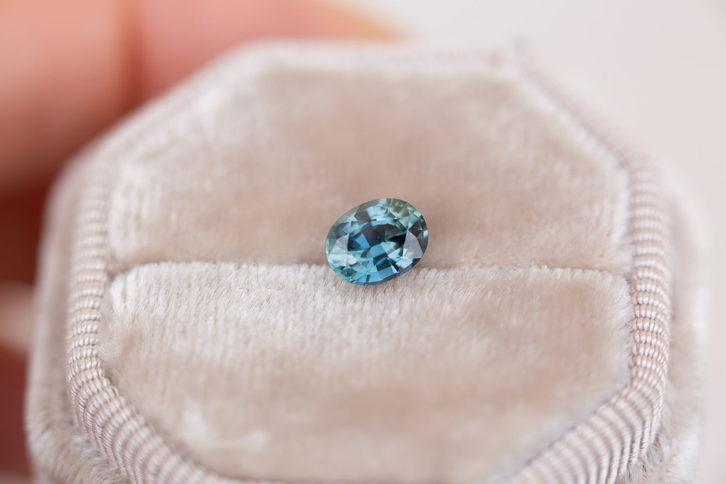 1.11ct oval blue green sapphire