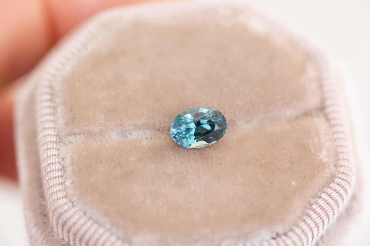 1.22ct oval blue green sapphire