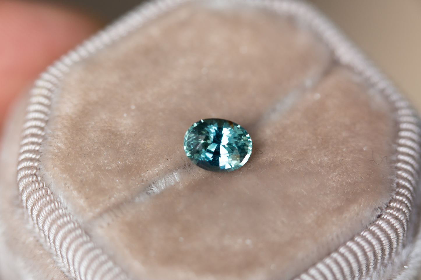 1.29ct oval blue green sapphire