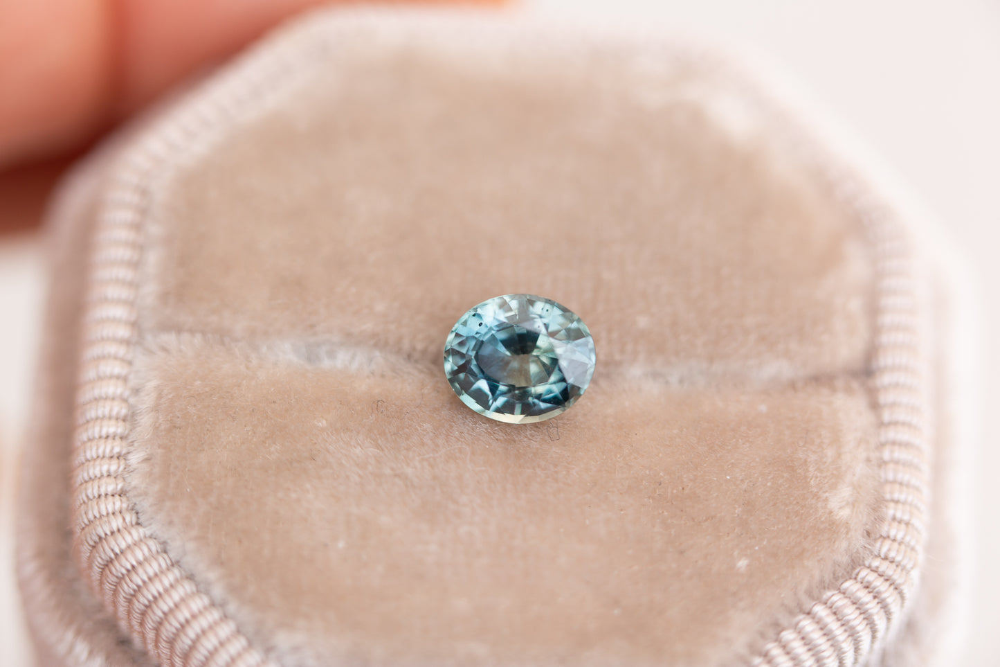 1.38ct oval blue green sapphire