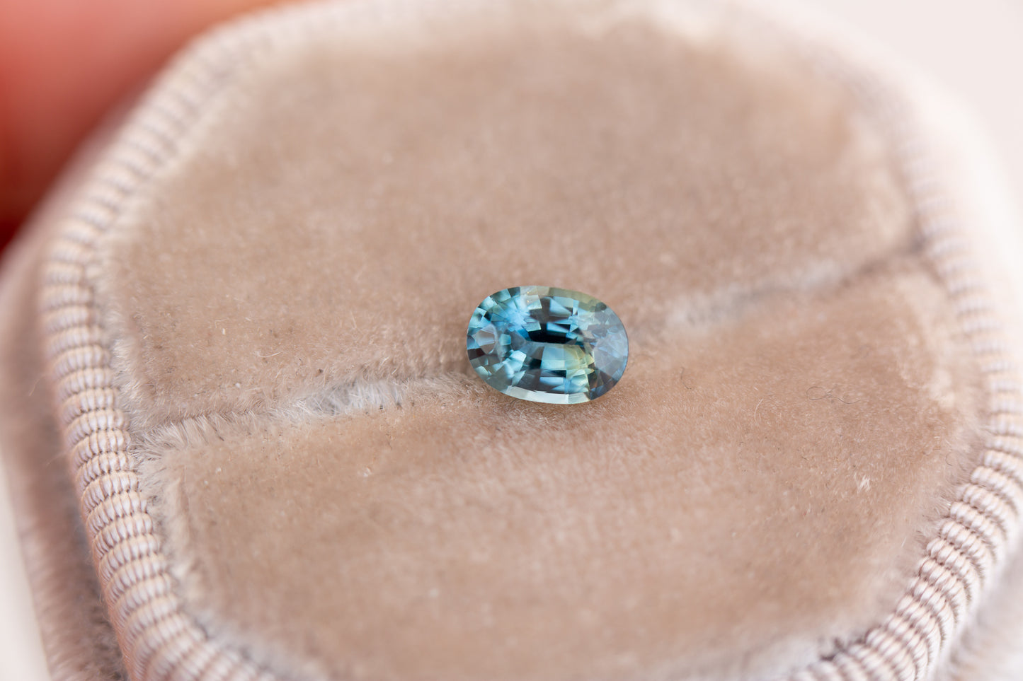1.01ct oval blue green sapphire