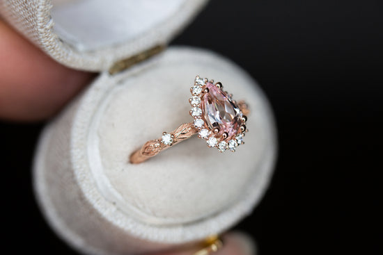 Load image into Gallery viewer, The Evelyn setting with lab pink sapphire
