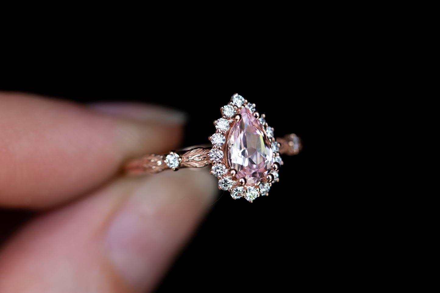Load image into Gallery viewer, The Evelyn setting with lab pink sapphire
