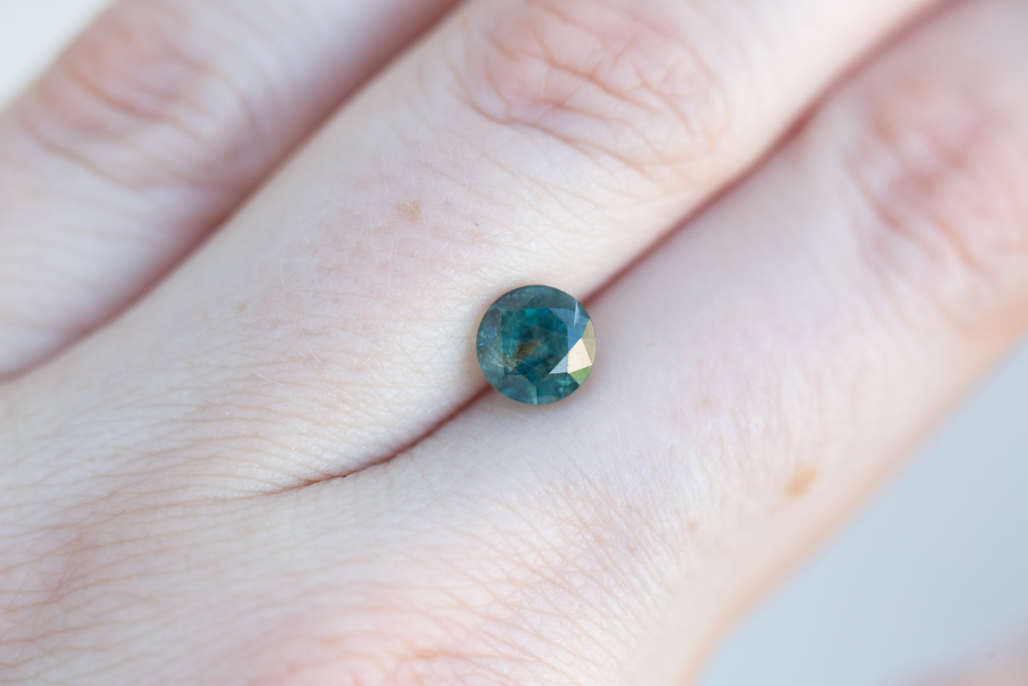 2.02ct round green teal sapphire