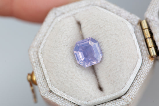 Load image into Gallery viewer, 1.83ct octagonal step cut opalescent lavender sapphire
