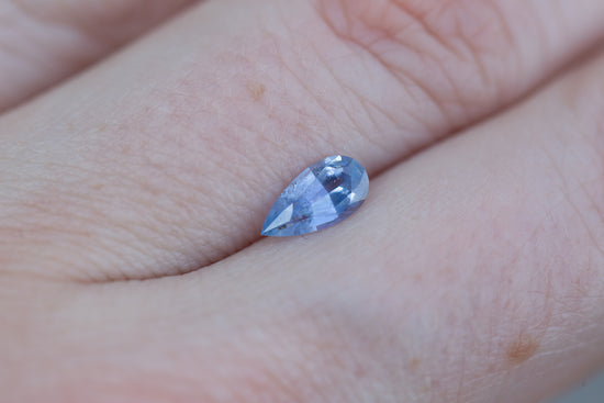 .71ct elongated pear opaque light/medium blue sapphire