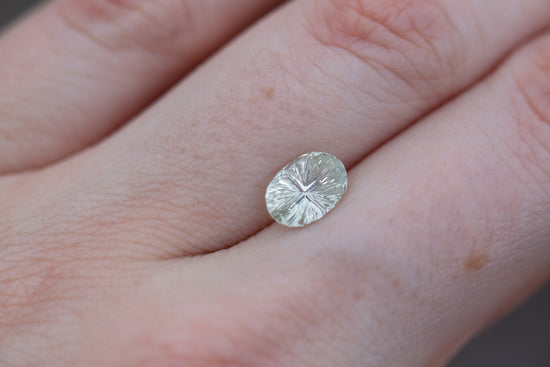ON HOLD 1.57ct oval mint white sapphire