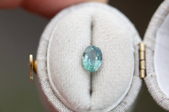 1.01ct oval teal green sapphire