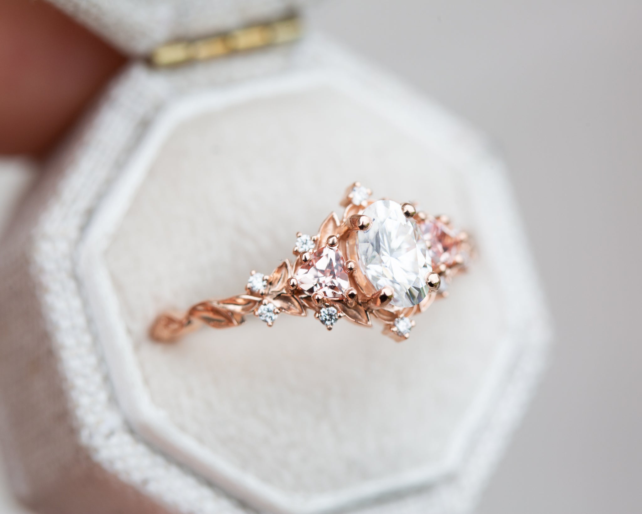 Peach moissanite sales