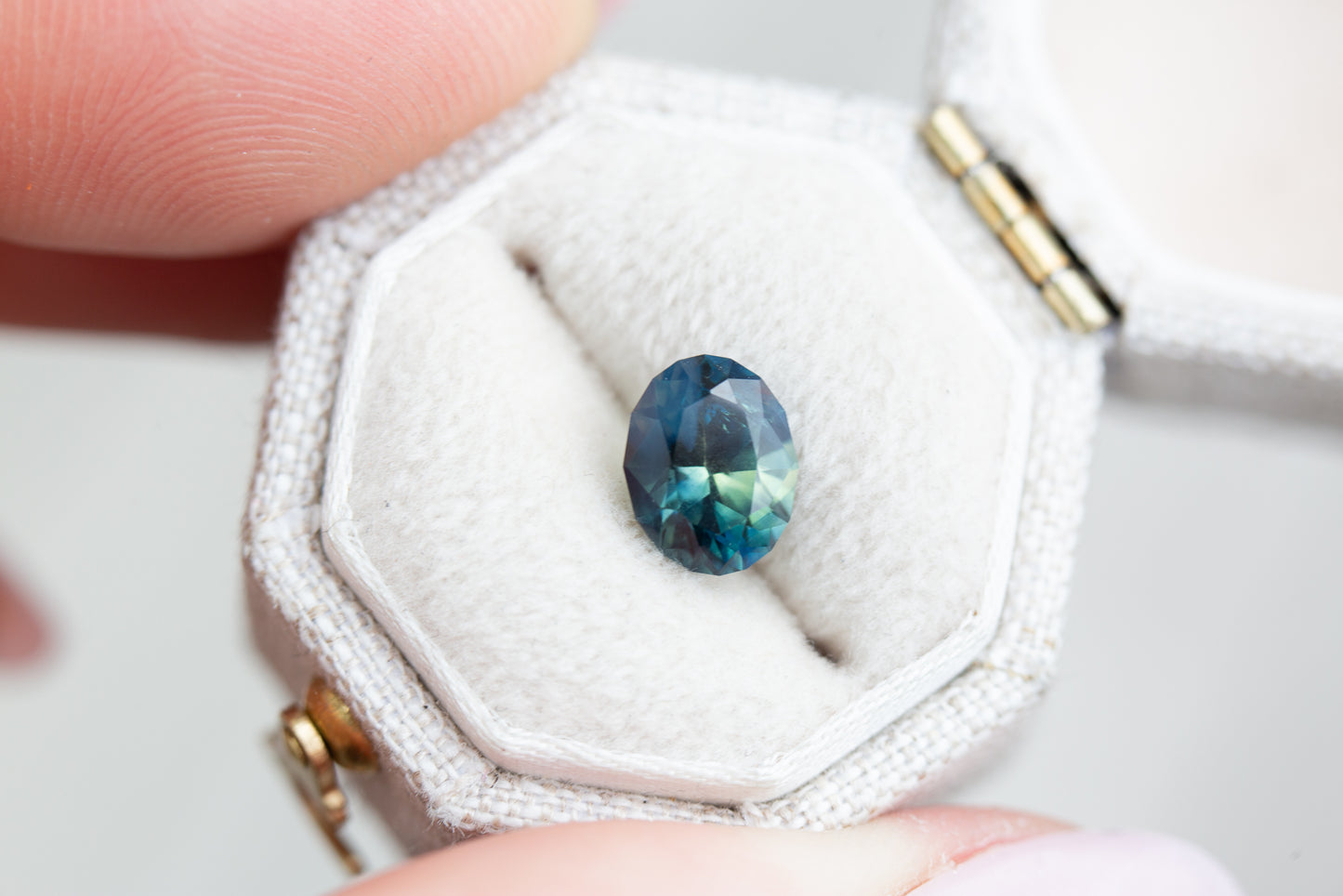 1.75ct oval blue green sapphire