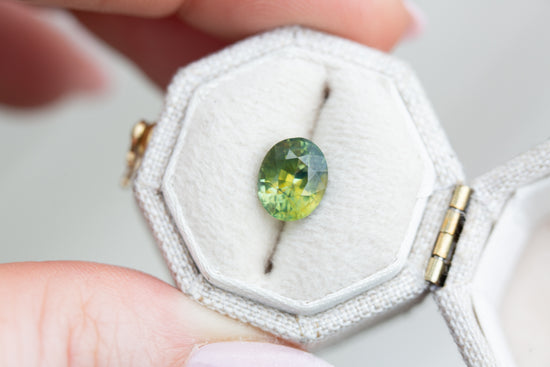 2.06ct oval green yellow sapphire