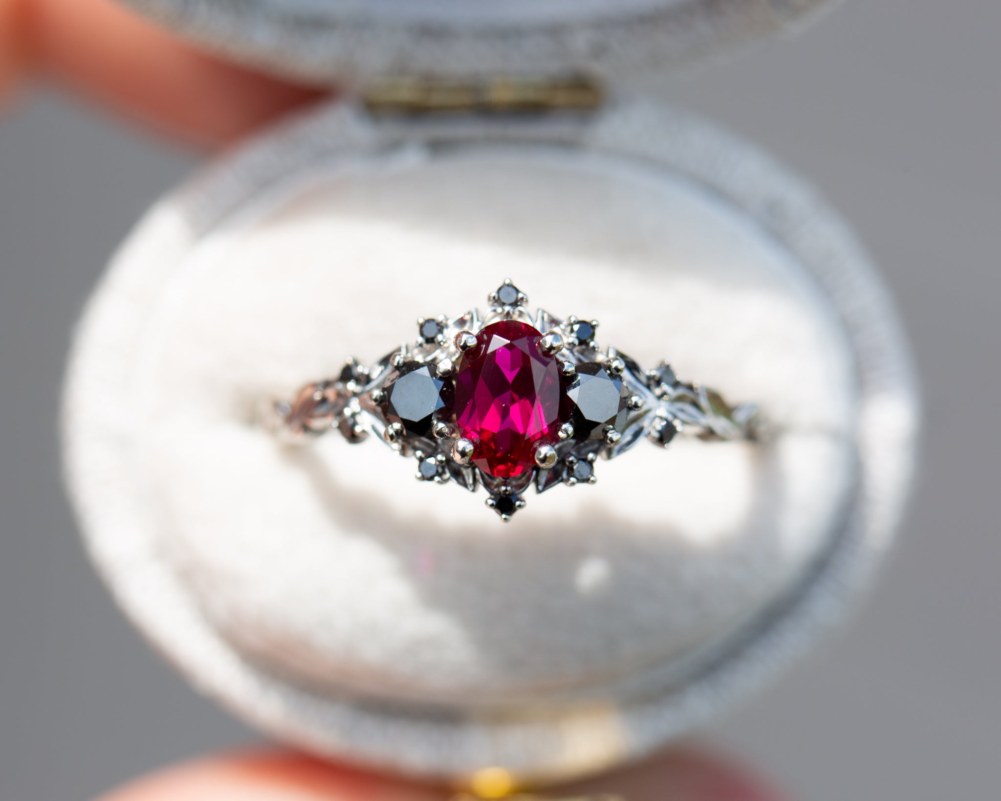 Black diamond ruby ring discount