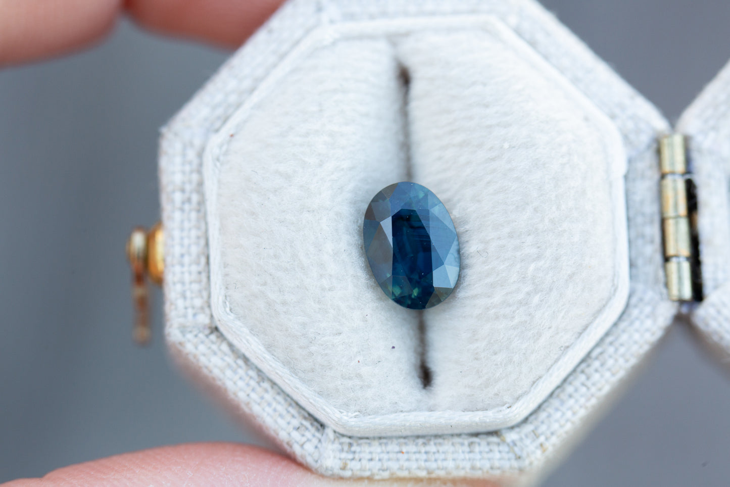 1.49ct oval deep blue teal sapphire