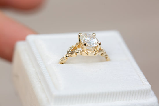 The wisteria solitaire with oval moissanite