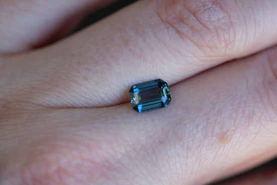 1.08ct blue emerald cut sapphire