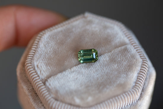 1.22ct green emerald cut sapphire