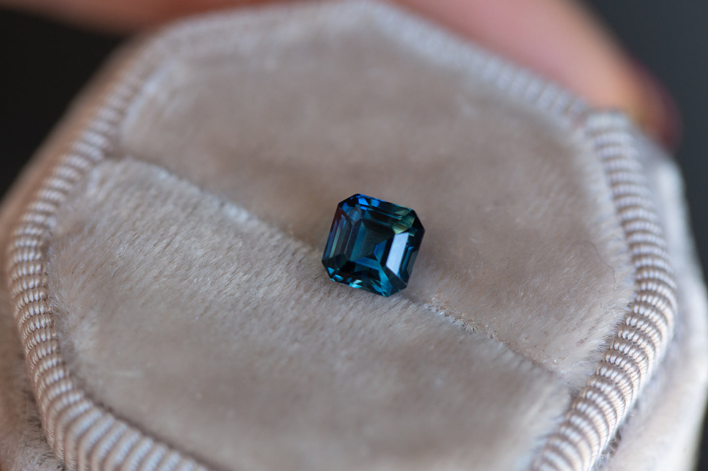 1.39ct blue asscher cut sapphire