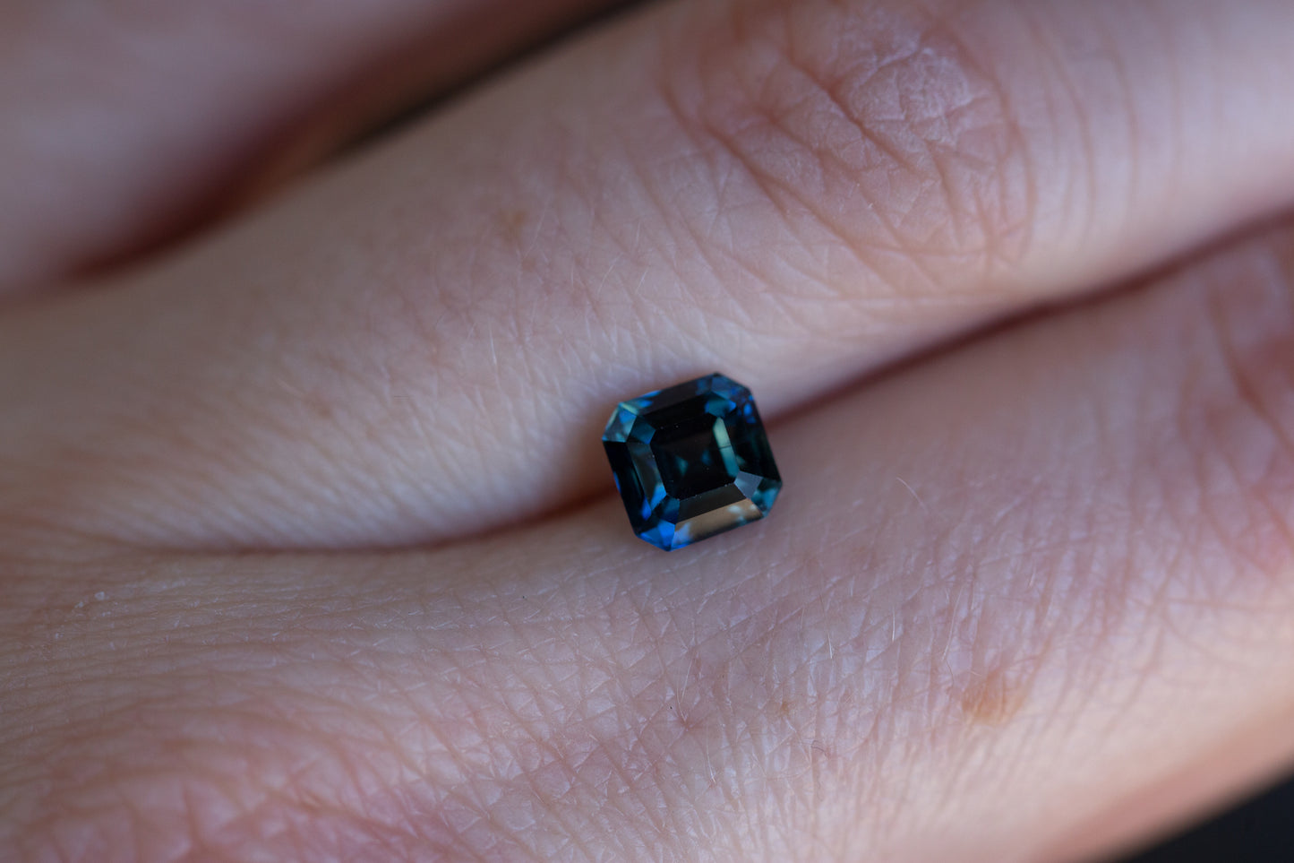 1.39ct blue asscher cut sapphire
