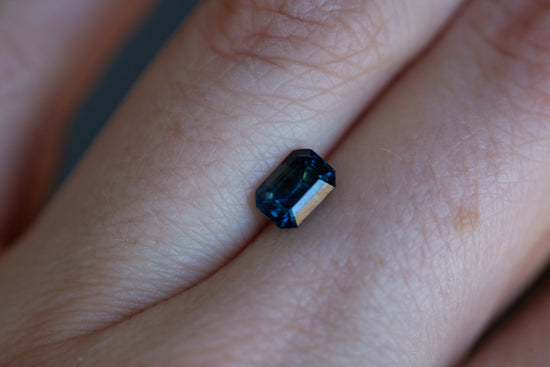 1.19ct blue emerald cut sapphire