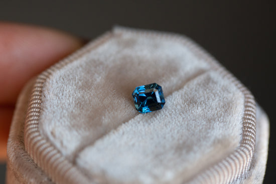 1.11ct blue emerald cut sapphire