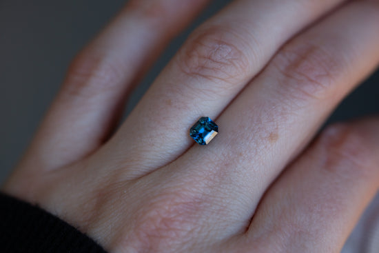 1.11ct blue emerald cut sapphire