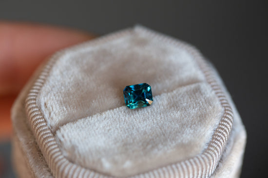 1.15ct teal emerald cut sapphire