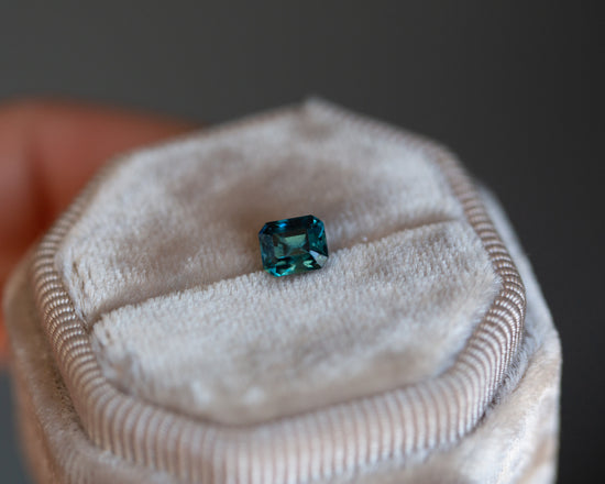 1.15ct teal emerald cut sapphire