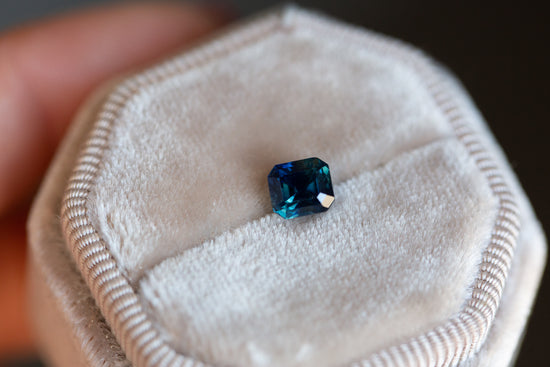 1.26ct blue emerald cut saphire