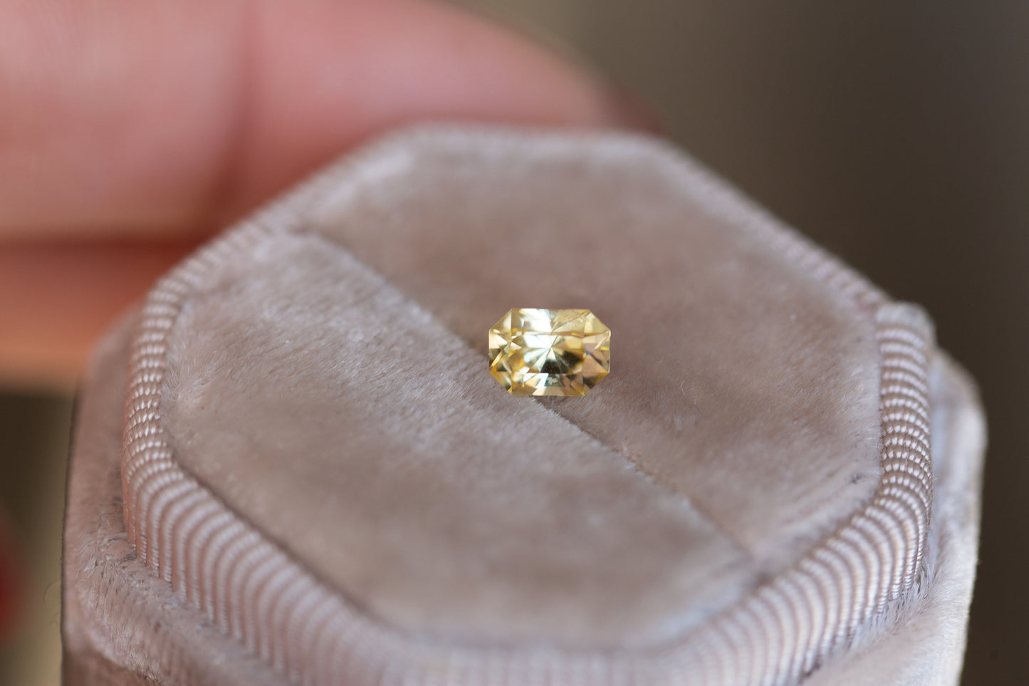 Load image into Gallery viewer, 1.03ct golden yellow emerald cut sapphire
