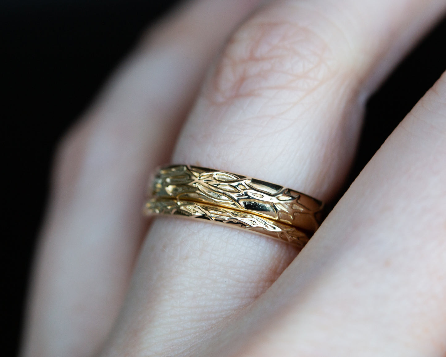 Men Wedding Band crown of thorns in two tone gold