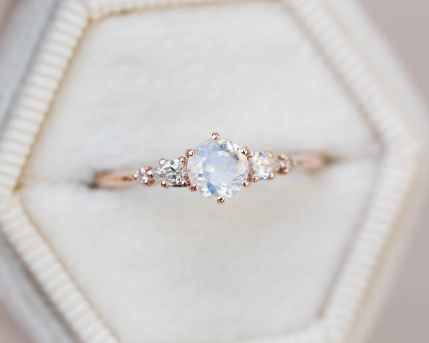Round Moonstone Cat Face Wedding Ring SI Clarity Diamond 14k Rose Gold  Jewelry | eBay