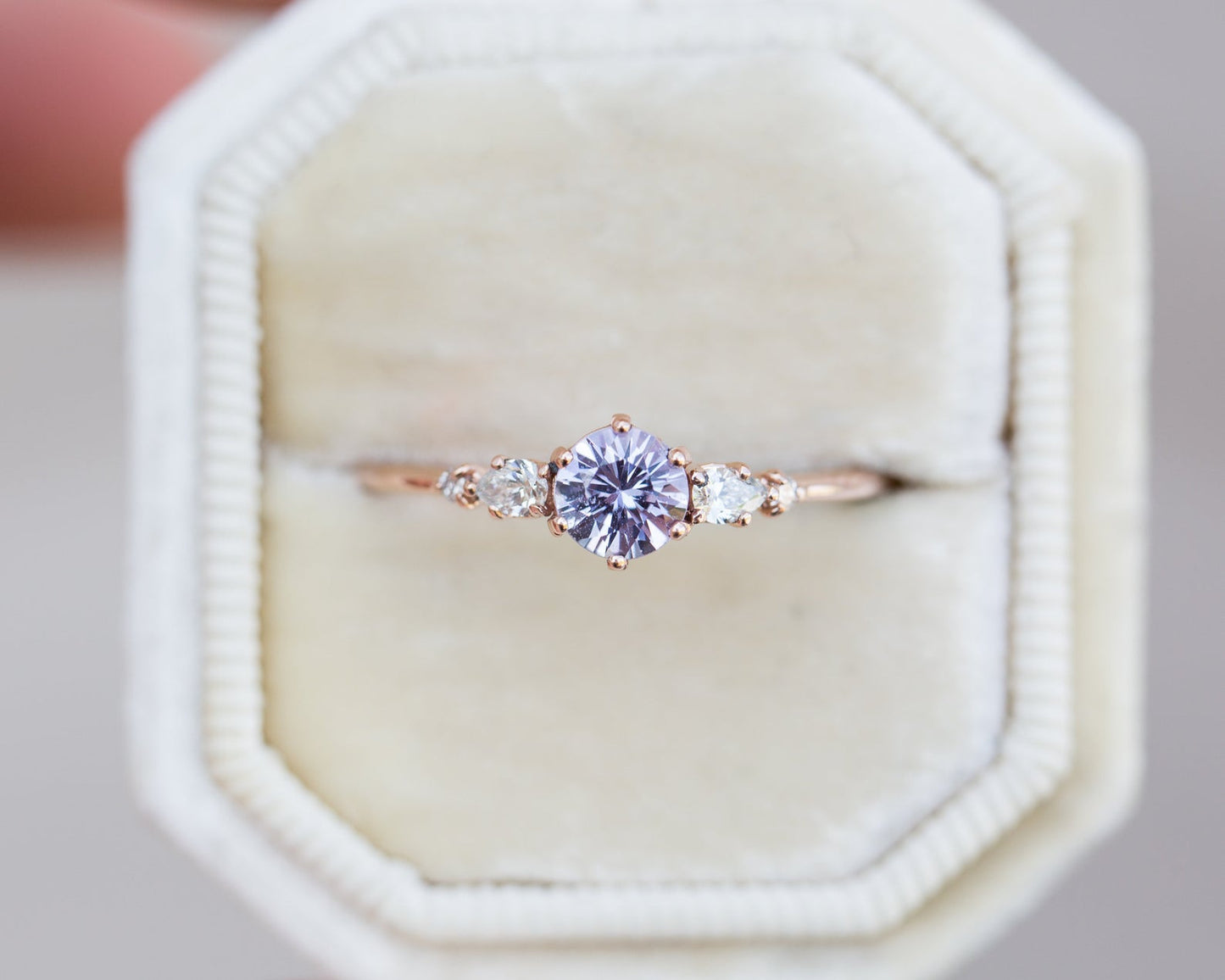 Five stone setting with pear side stones (setting only)