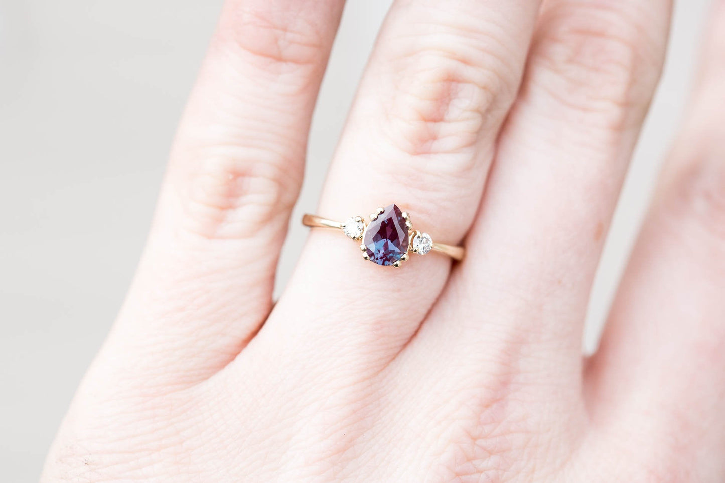 Three Stone Diamond and Sapphire Ring – Aurum Jewelers